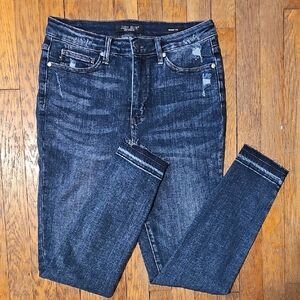 Dark Blue Distressed Jeans